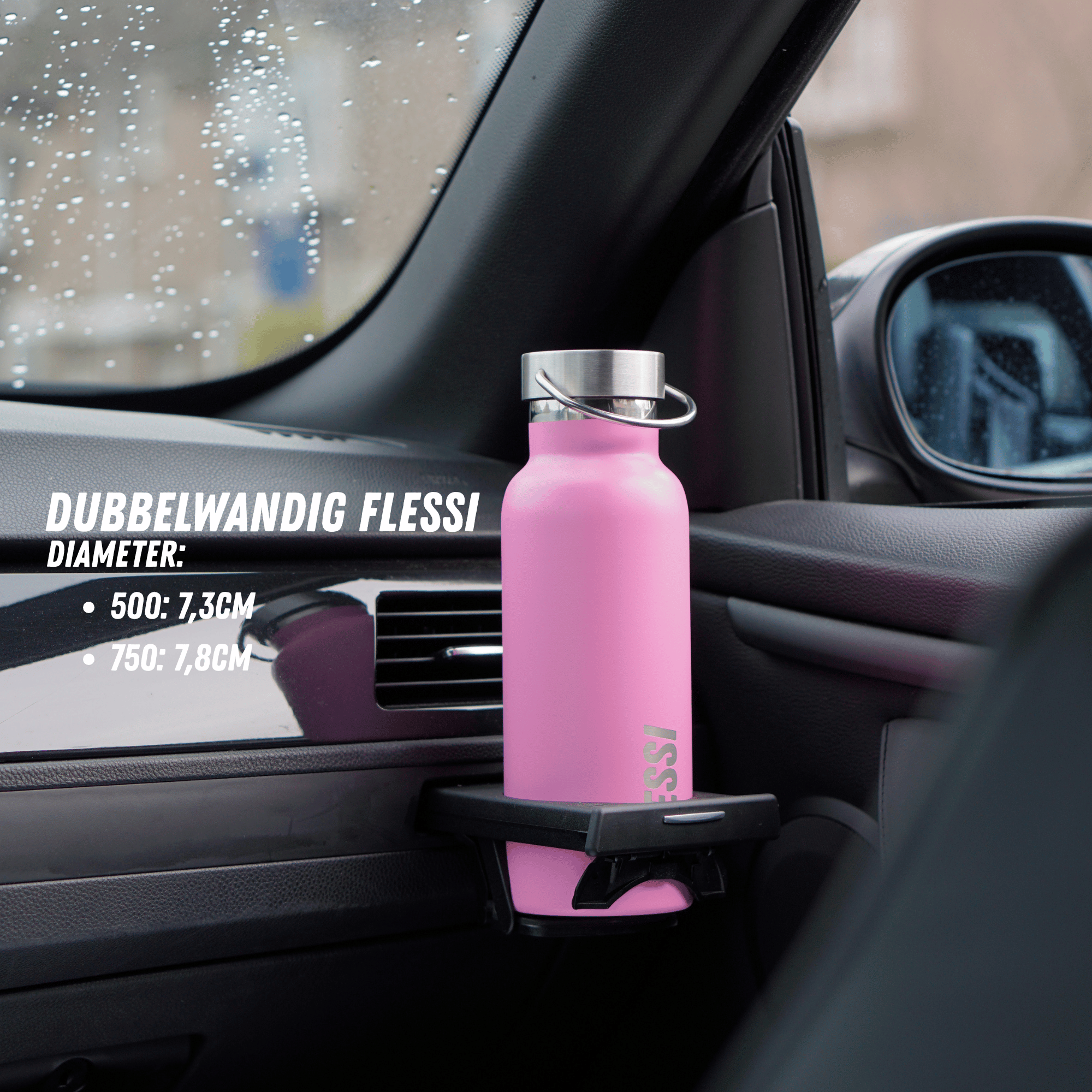 RVS drinkfles dubbelwandig - 100% plasticvrij - Flessi